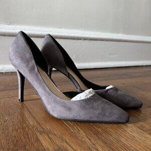 Jessica Simpson Suede Gray Heels with Pointed Toe